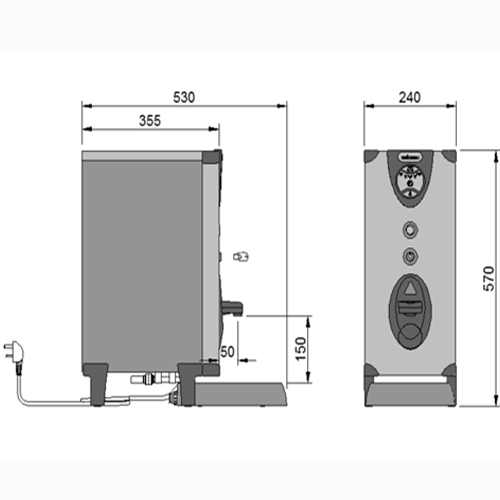 Calomax Eclipse 10 Litre Push Button Table Top Water Boiler (PB3C10)