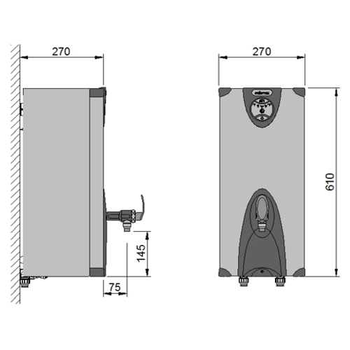 Calomax Eclipse 10 Litre Wall Mounted Water Boiler (3W10)