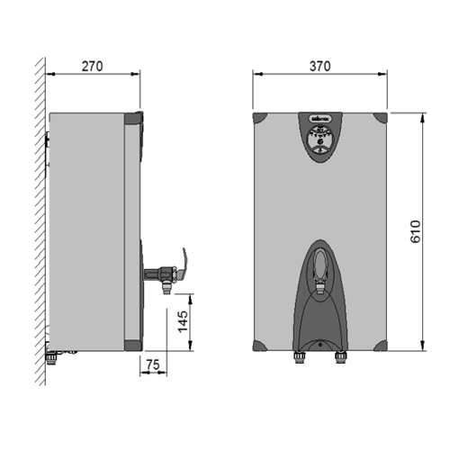 Calomax Eclipse 15 Litre Wall Mounted Water Boiler (3W15C)