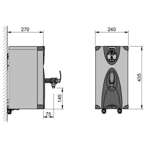Calomax Eclipse 3 Litre Wall Mounted Water Boiler (2W3)