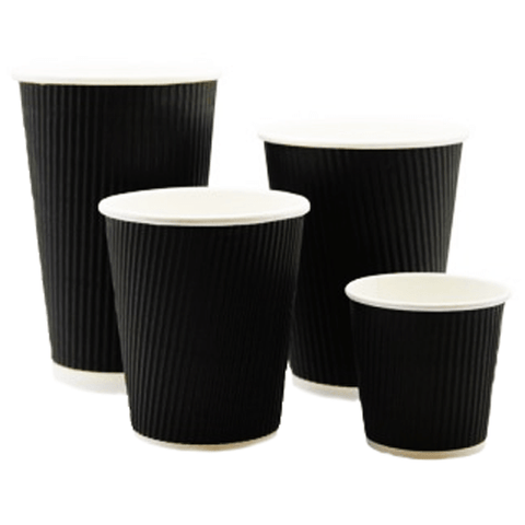 Classic Black Ripple Wall Hot Vending Cup