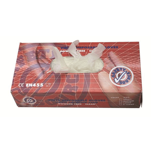 Powder Free Nitrile Gloves - Clear Size M - Pack of 100